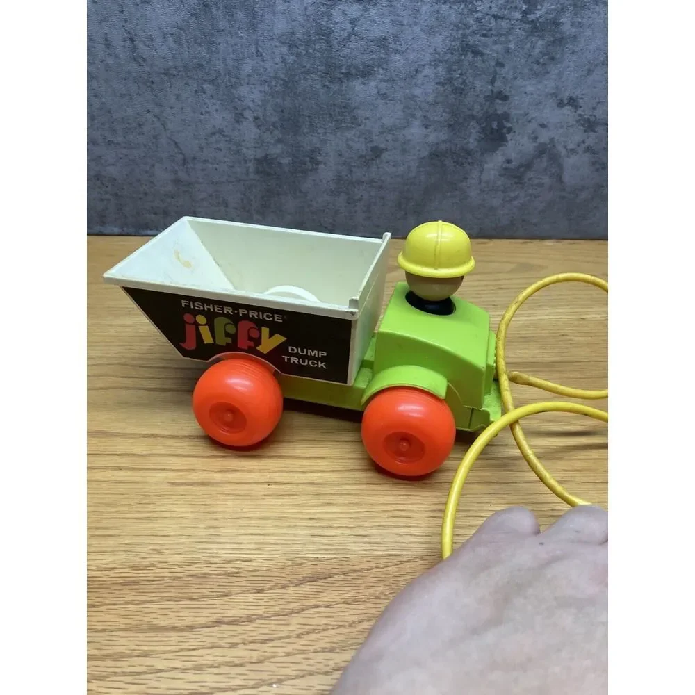 Vintage Fisher‎ Price Little People #156 Jiffy Dump Truck Toy with Pump- Works